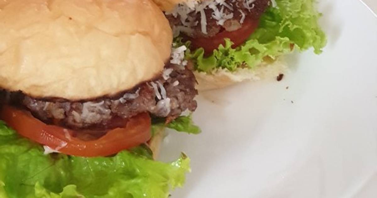 Resep Burger Dengan Homemade Patty Mirip Burger King Oleh Desvia Pyon Cookpad