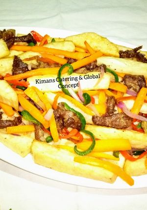 A picture of Fried veggies yam.