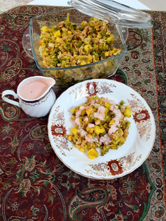 عکسی از دستور سالاد بروکلی و مرغ🥦🍗