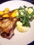 Roast lamb with sweet, minty shallots