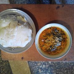 A picture of Mellon soup and corn flour.