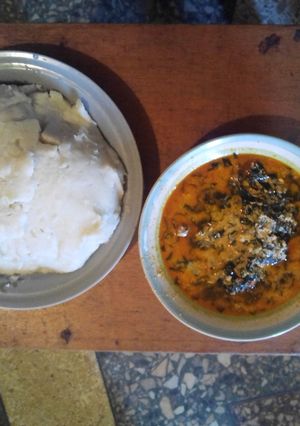 A picture of Mellon soup and corn flour.