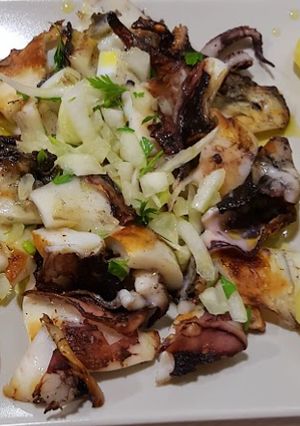 Foto de Lulas grelhadas com Batata cozida