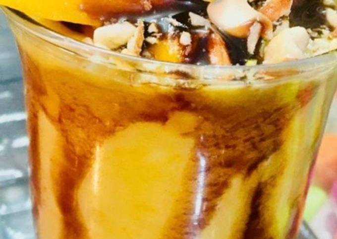 Simple Way to Make Favorite Mango Custard shot