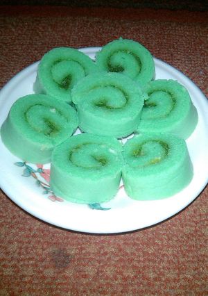 Foto resep Bolu gulung kukus mini rasa pandan