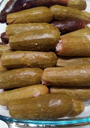 A picture of Stuffed Zucchini and Eggplant.