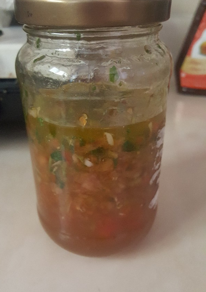 Una foto de Vinagreta de cilantro y cebolla