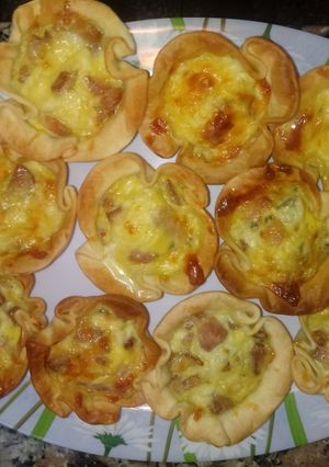 Una foto de Tartines de queso azul y panceta
