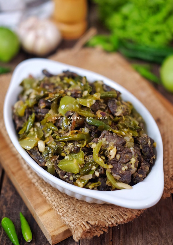 Foto resep Oseng paru cabai hijau