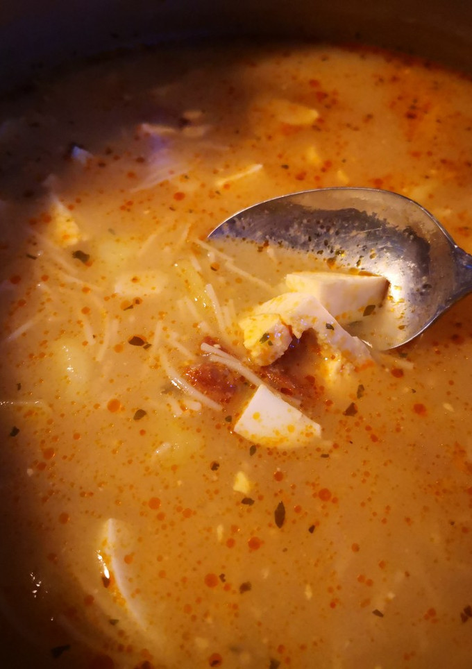 Una foto de Sopa de fideos con chorizo