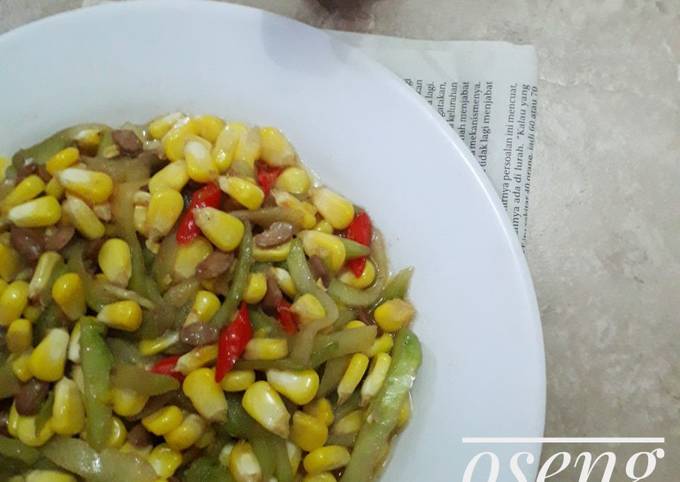 Resep membuat Oseng labu jagung masak tauco yang menggugah selera