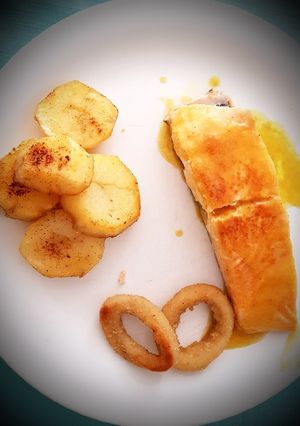 Una foto de Salmón a la naranja