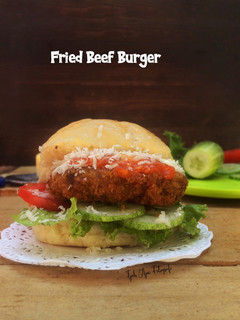 Foto resep Fried Beef Burger (Homemade)