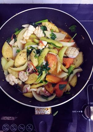 Hình của món Mực xào chua ngọt.