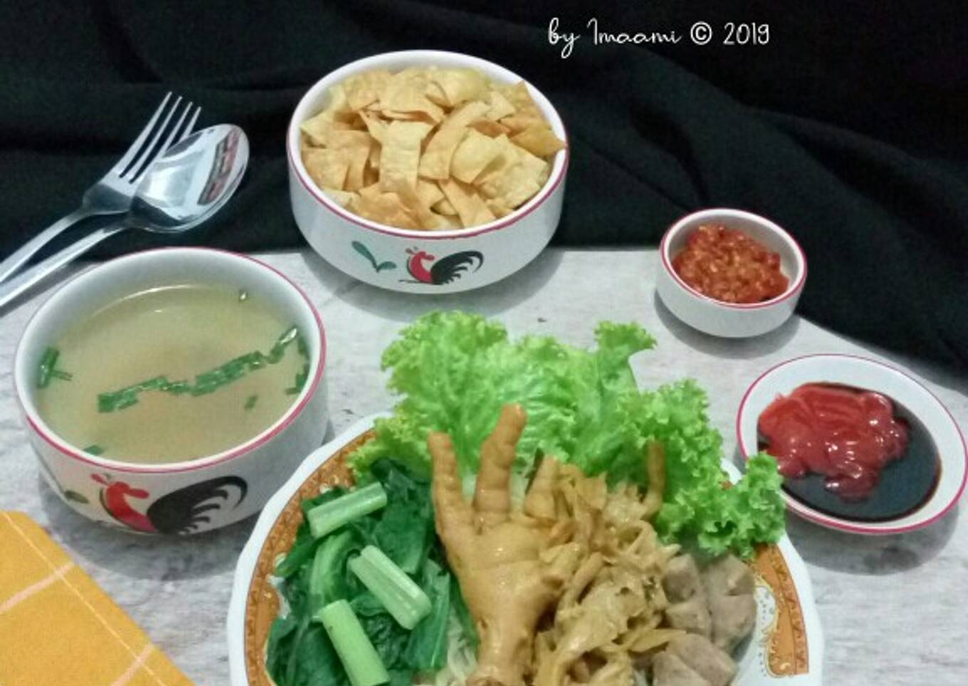 Bihun Kuah Bakso Ceker Jamur
