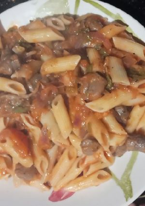 صورة لوصفة باستا السجق 🍴🍝