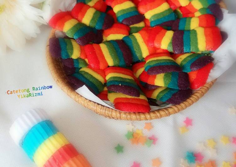 Cara Masak Di RumahCatetong Rainbow (cookies)