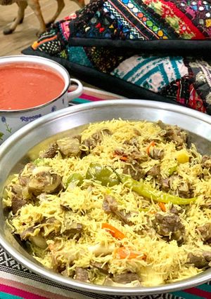A picture of Mutton Maqluba.