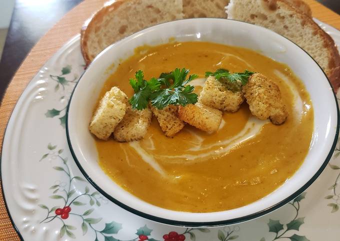 Simple Way to Make Quick Roasted pumpkin soup