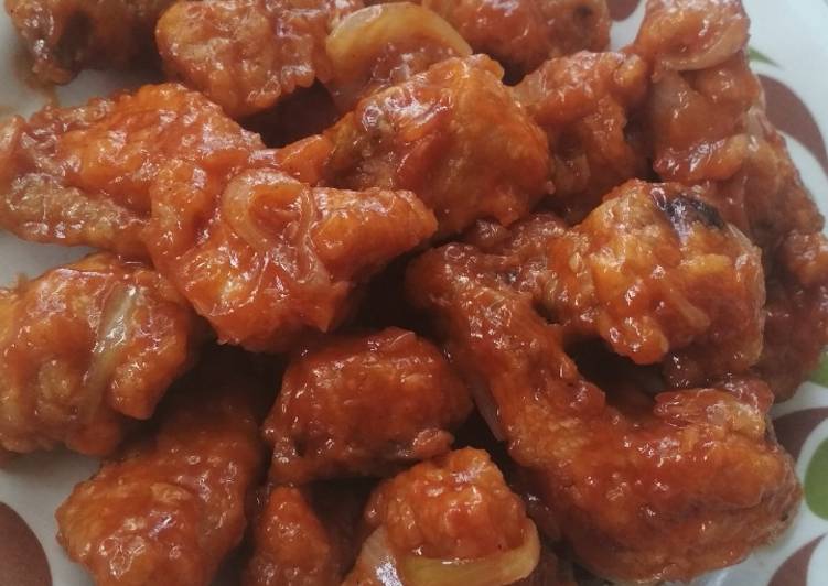 Langkah Mudah untuk Menyiapkan Chicken popcorn ayam manis Anti Gagal