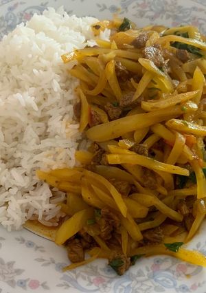 Una foto de Olluquitos con arroz