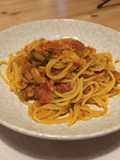 Pasta (espaguetis) con sofrito casero