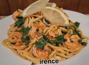 Tejszínes Garnéla rák, spegettivel (Irénce módra.) recept fotója