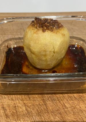 Une photo de Pommes aux pralin sauce au miel