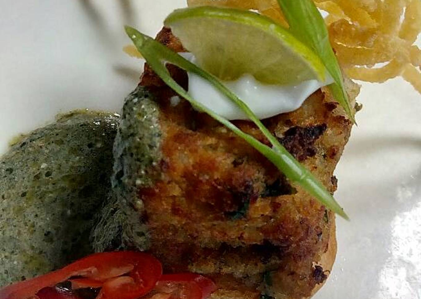 Steps to Prepare Ultimate Backed fish cake&creamy pesto