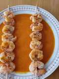 Karotten-Curry-Suppe mit Garnelen