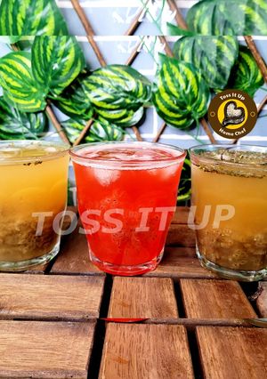 A picture of Gond kathira(Almond Gum) Drink In Three Different Flavours.