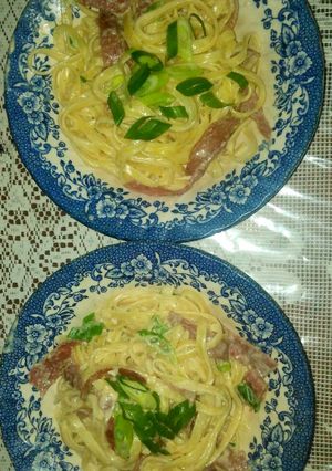 Foto resep Fettucini Alfredo with Smoked Beef