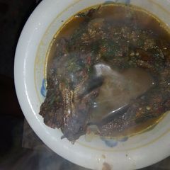 A picture of Dry rounded Panla fish pepper soup.