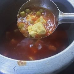 A picture of Matar Paneer.
