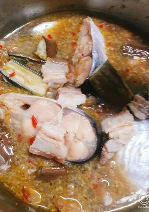 Hình của món Mắm kho bông súng.