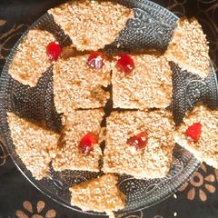 A picture of Jaggery sesame chikki.