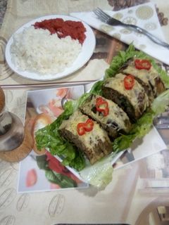 صورة لوصفة رولي الباذنجان باللحم المفروم، 🍆🍆 خفيف يصلح للعشاء