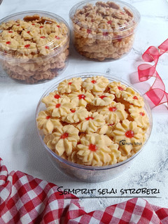 Foto resep Semprit selai stroberi