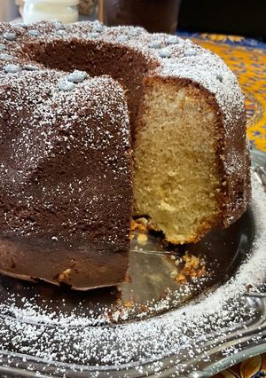 Une photo de Gâteau moelleux chocolat blanc et amandes