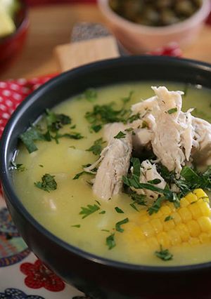 A picture of Ajiaco | Chicken Creamy Soup.