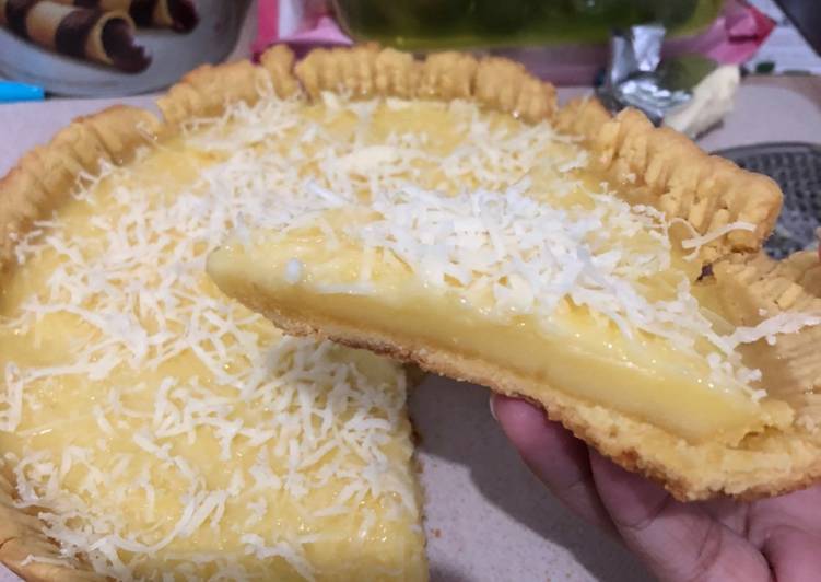 Langkah Mudah untuk Menyiapkan Pie Susu Teflon pakai telur utuh Anti Gagal