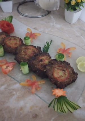 A picture of Grill pan Chapli kabab.