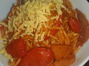A picture of tomato paste pasta