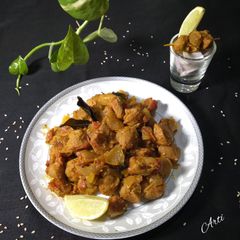 A picture of Soya chunks masala.