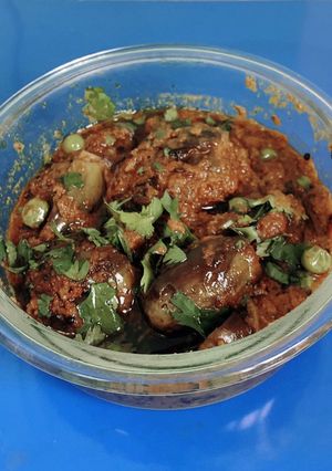 A picture of Bagara Baingan(eggplant curry).