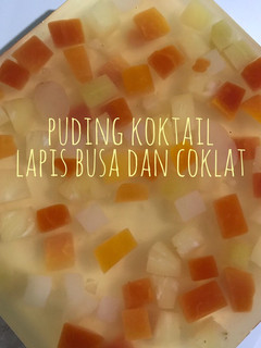 Foto resep Puding koktail lapis busa dan coklat