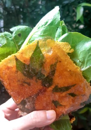 รูปของ คิมบับใบไชยา.ไข่ขมิ้น. แผ่นเมี่ยงญวน Rice paper Kimbap Sandwich