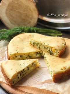 Фото 🌿«Ленивый пирог с зелёным луком и яйцом»🌿.