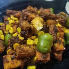 Baby corn chilli paneer A picture of Baby corn chilli paneer.