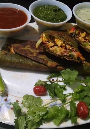 A picture of Palak Paneer Kathi Roll.